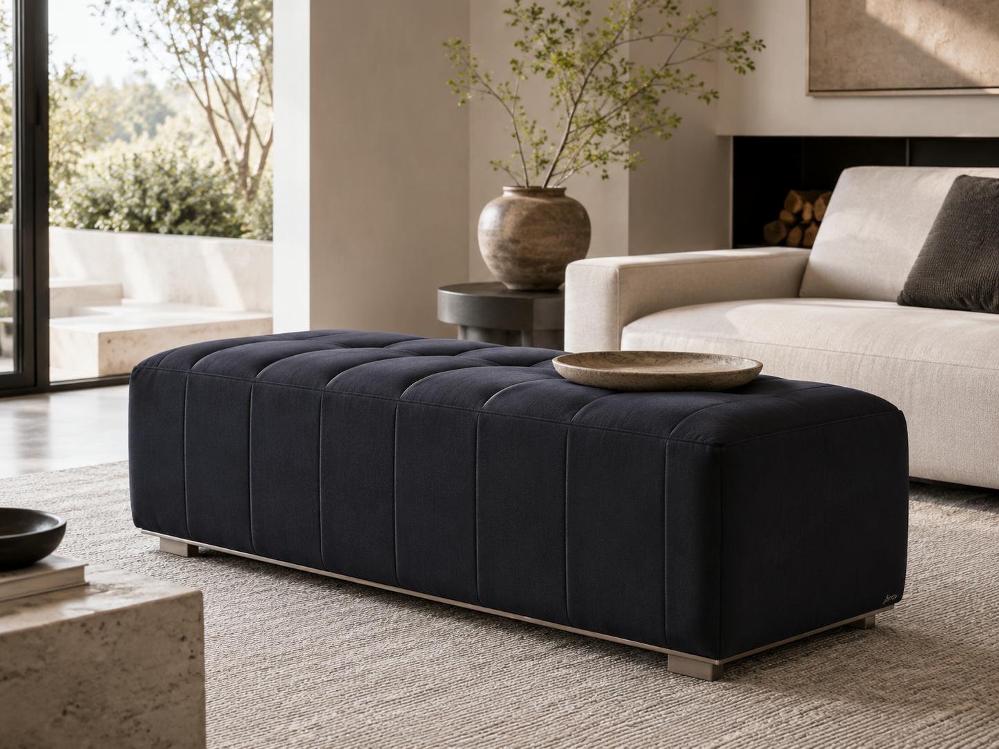 Freeman Ottoman Leather