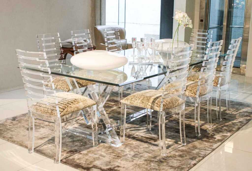 Perspex Traditional Dining Table House And Haven Italian Furniture