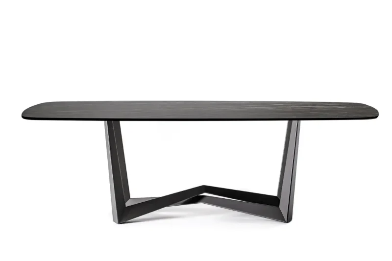 Sharp Elliptical Dining Table Calacatta