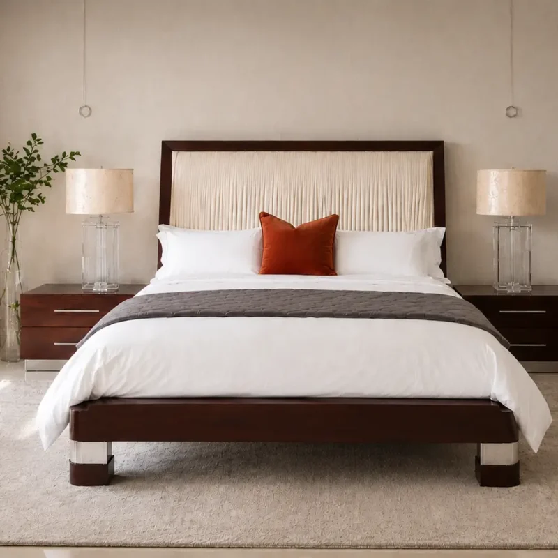 Boat Bed with Deconstructed Pleating at House & Haven