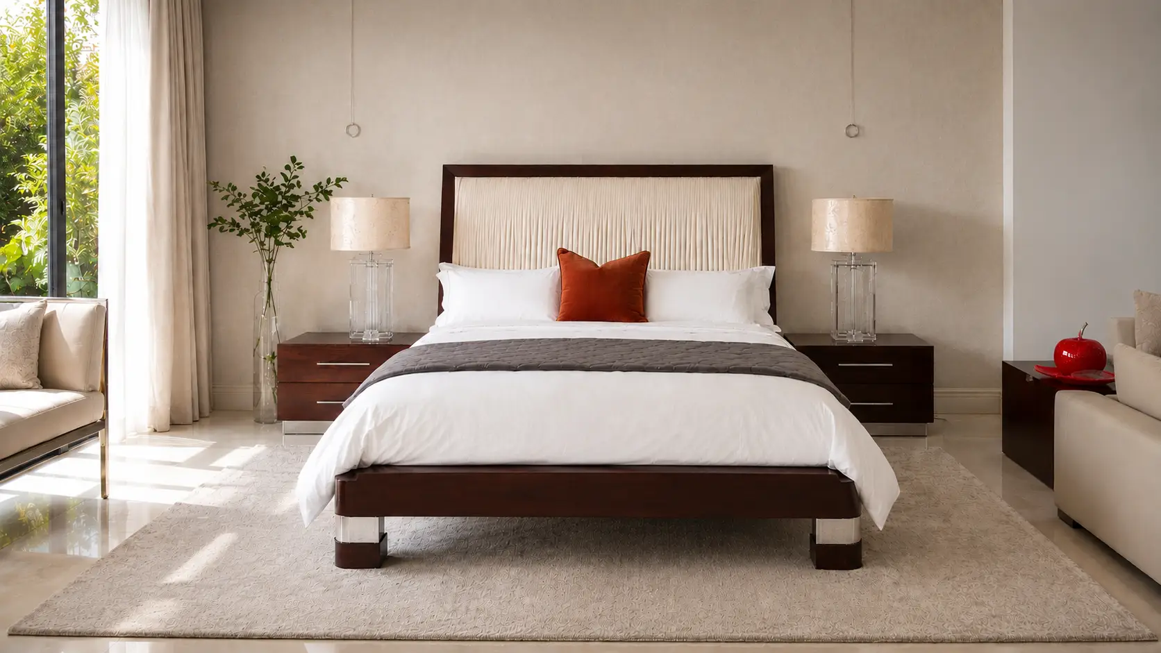 Boat Bed with Deconstructed Pleating at House & Haven