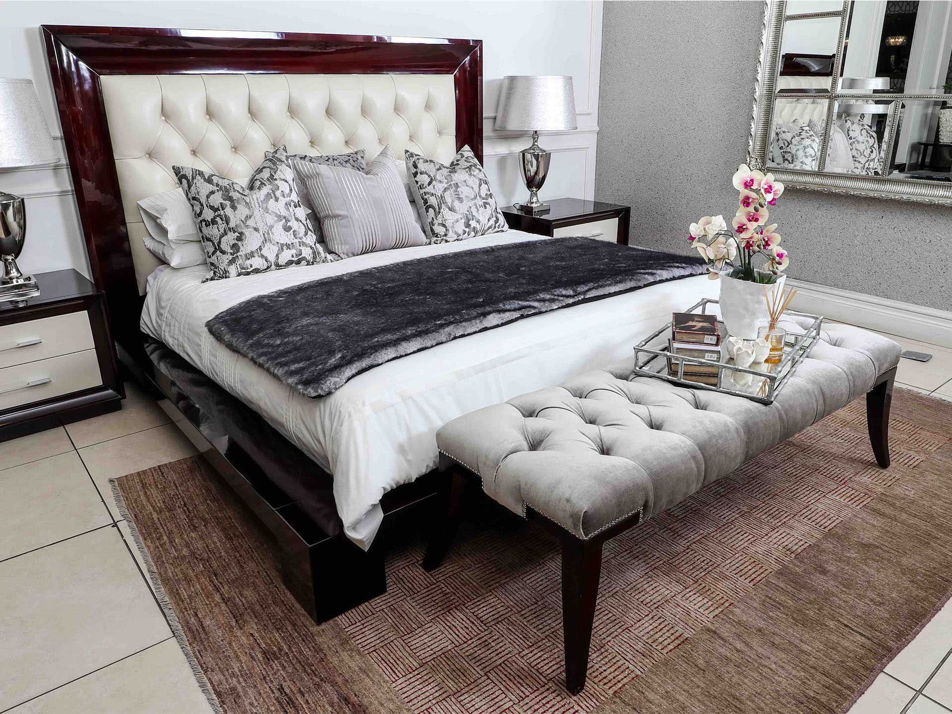 Diamond Button Scoop Bed at House & Haven