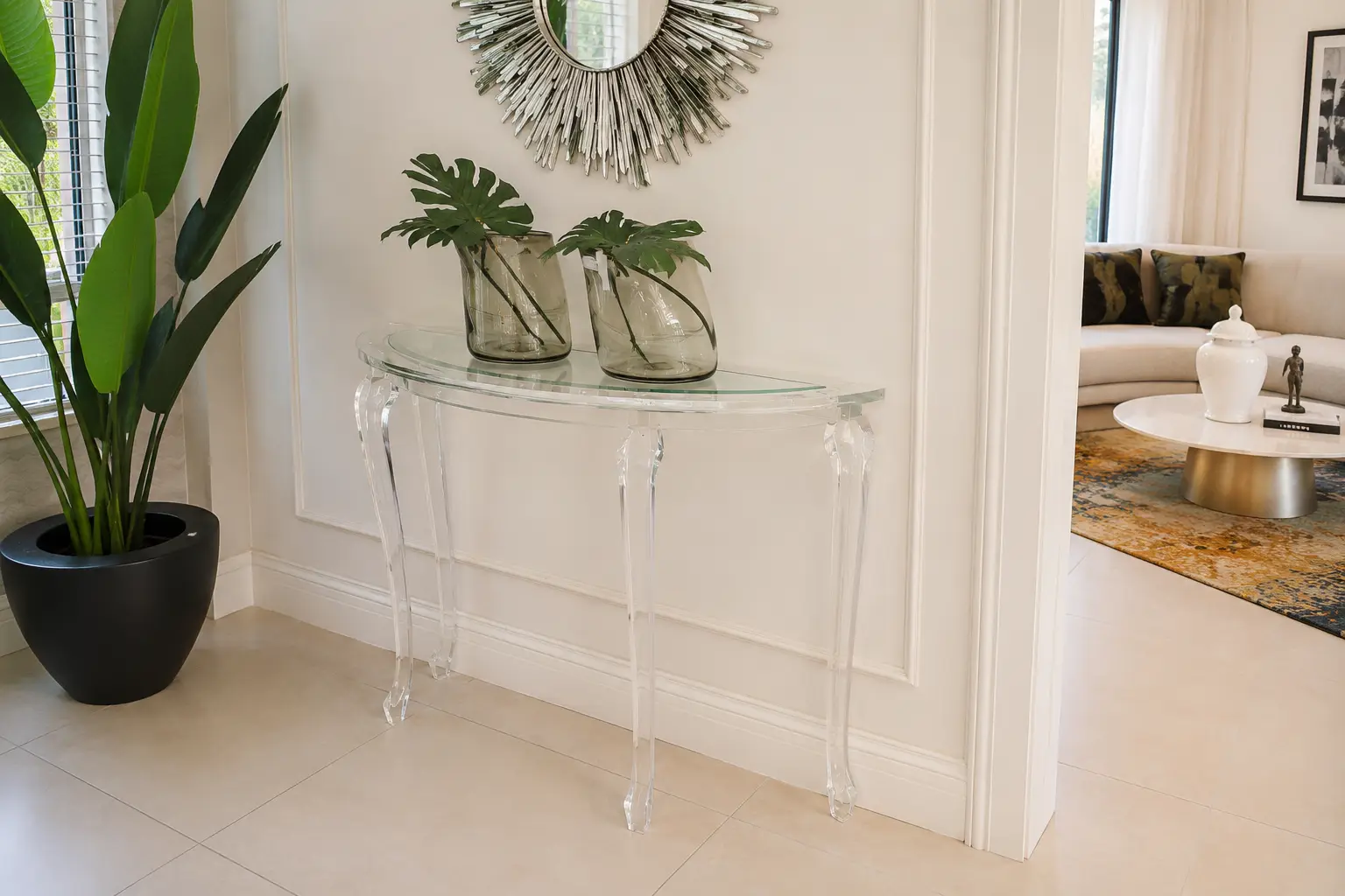 Queen Perspex Console Table at House & Haven